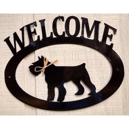 Schnauzer Metal Welcome Sign